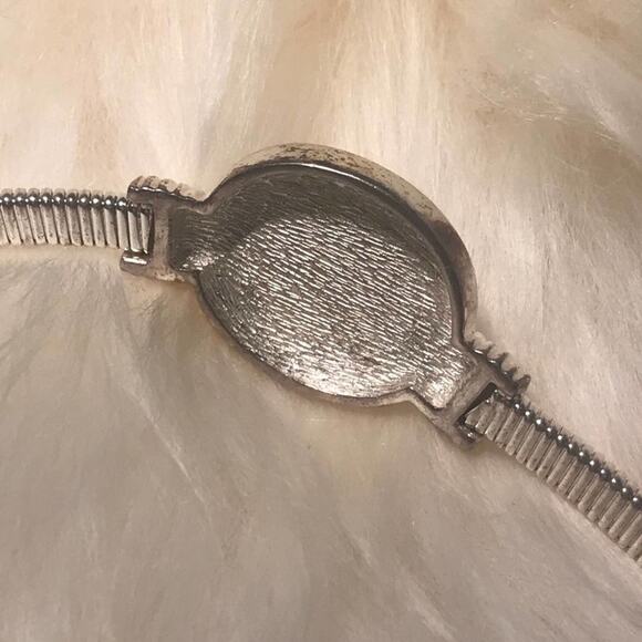 Christian Dior VTG 80s Silver Tone Choker & Earrings Set with Dior Gift Box - Picture 12 of 16